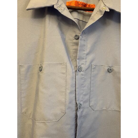 Red Kap Men's Industrial Work Shirt, blue Regular Fit, Short Sleeve - Picture 6 of 8